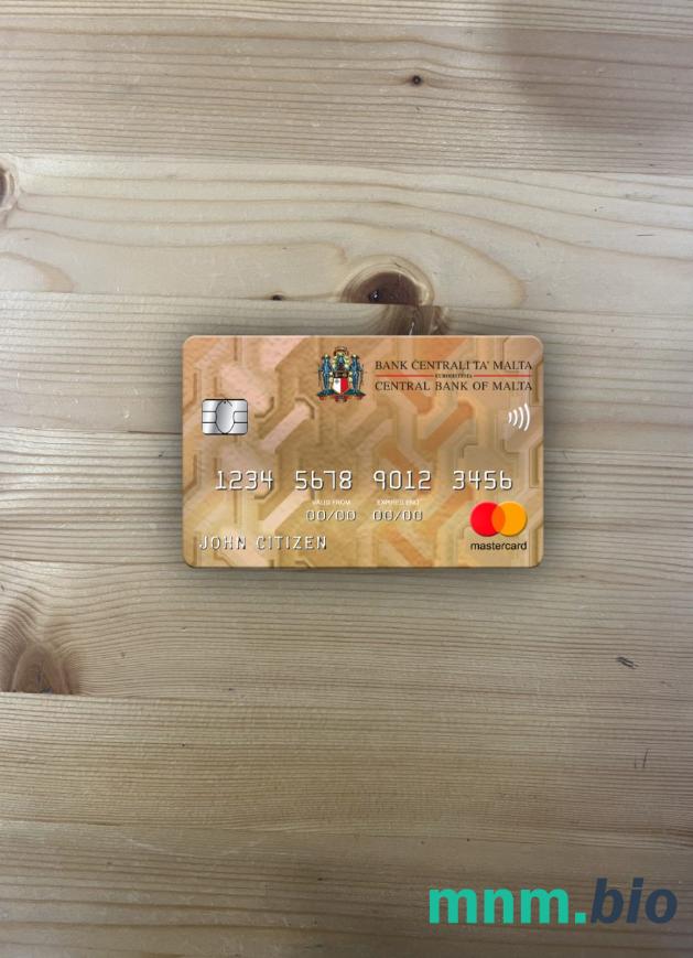 Malta Central bank wygląd zdjęcia mastercard skan PSD + zdjęcie